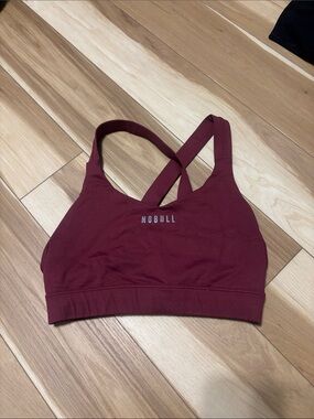 NOBULL Women's Deep Red Cross-Back Performance Sports Bra